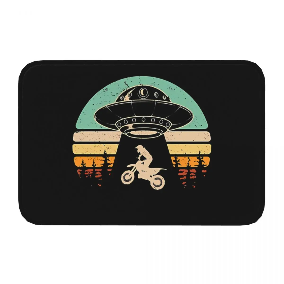 Motorcycle Cartoon Bedroom Mat Funny Dirt Bike Cool Alien Spaceship  Doormat Living Room Carpet Entrance Door Rug