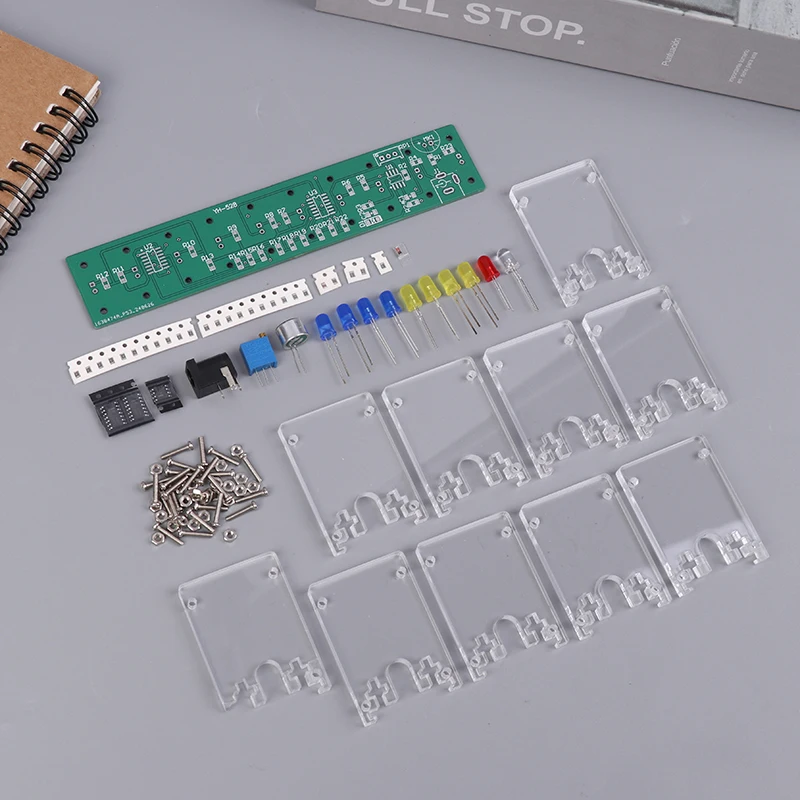 DIY Sound Control LED Music Spectrum Electronic Kit Crystal Column Audio Display PCB Soldering Practice Kit LM339 LM358 DC5-12V