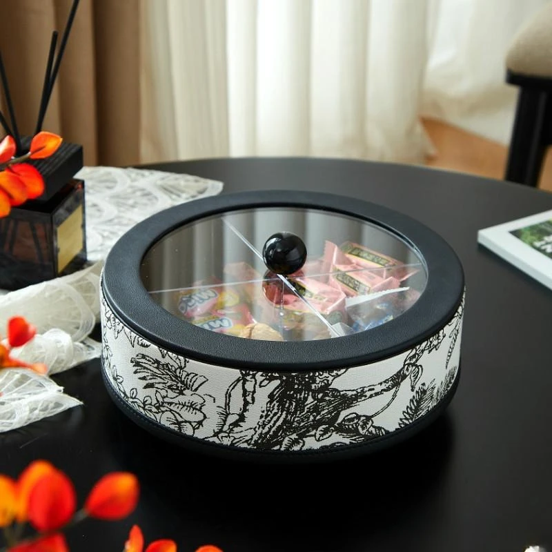 French Medieval Style Light Luxury Dried Fruit Tray, Living Room Coffee Table, High-end Candy and Nut Storage Box
