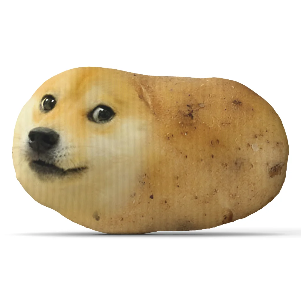 Funny Doge Potato Shaped Stuffed Pillow Meme Cushion Throw Pillow Doge Lover Gift for Sofa Living Room Decorative Home Decor