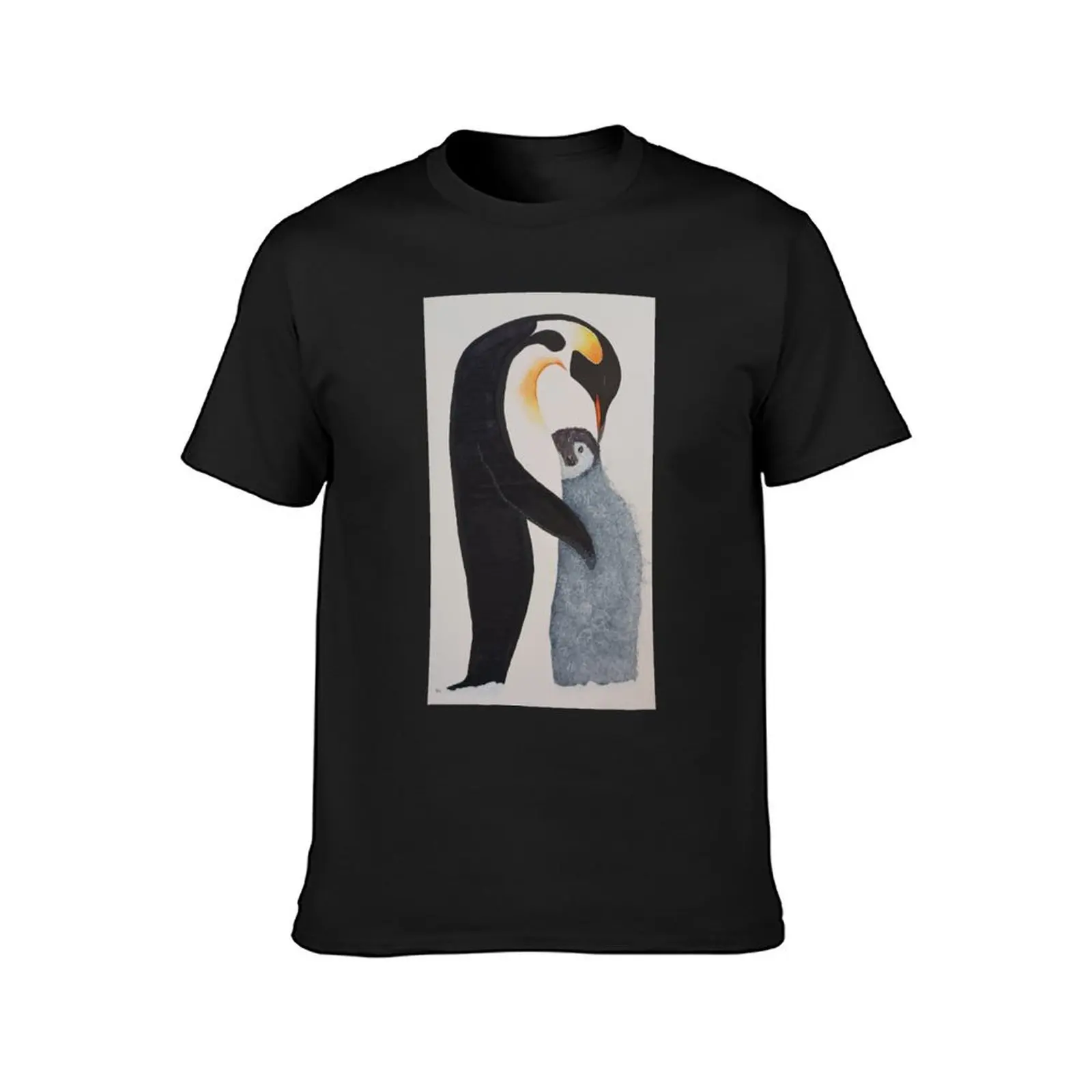 Penguin and young penguin T-Shirt tops for a boy graphics Men's cotton t-shirt