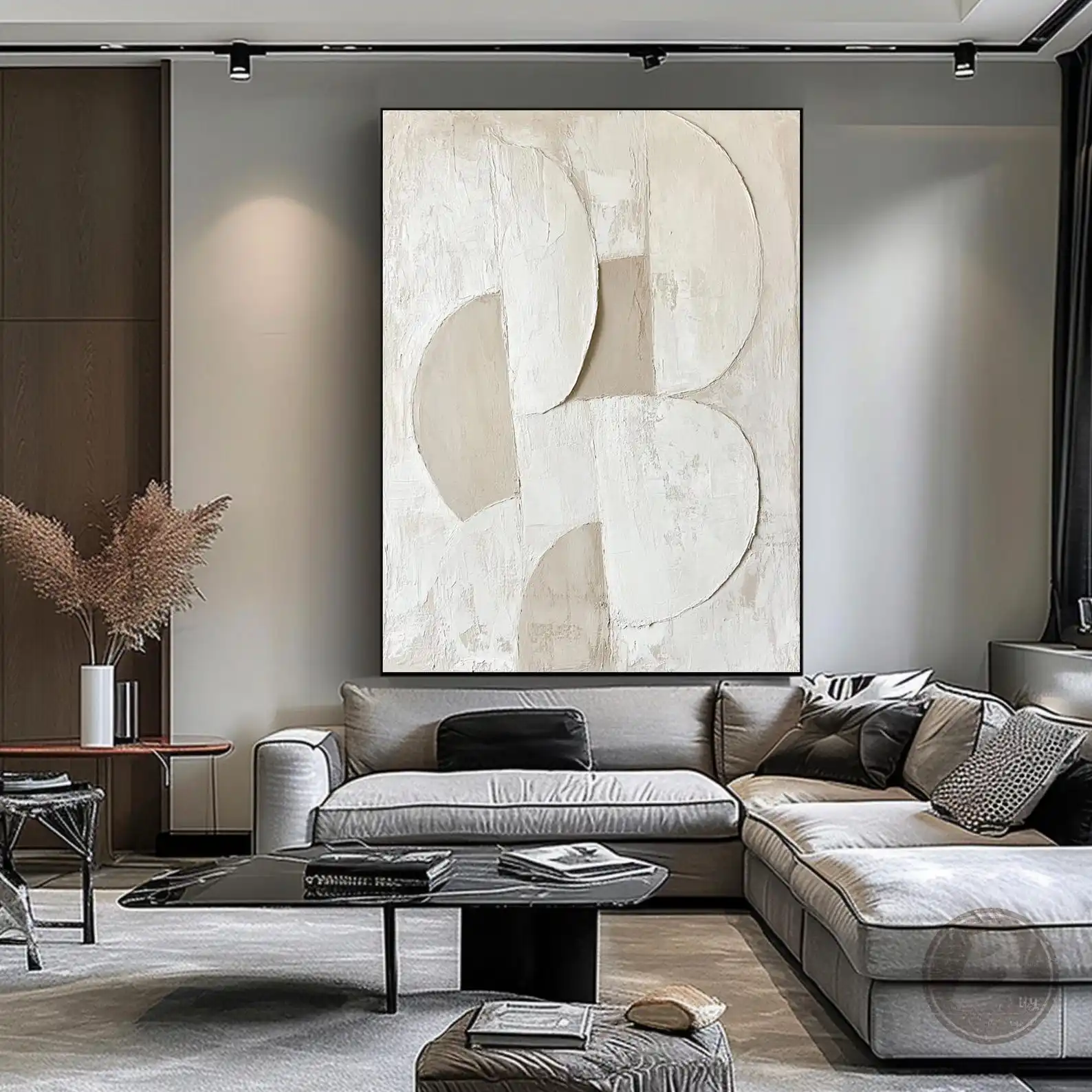Mhemyo Creamy Beige Texture Wall Art Large Modern Minimalist Wabi Sabi Abstract Hand Painted Oil Painting on Canvas Home Decor