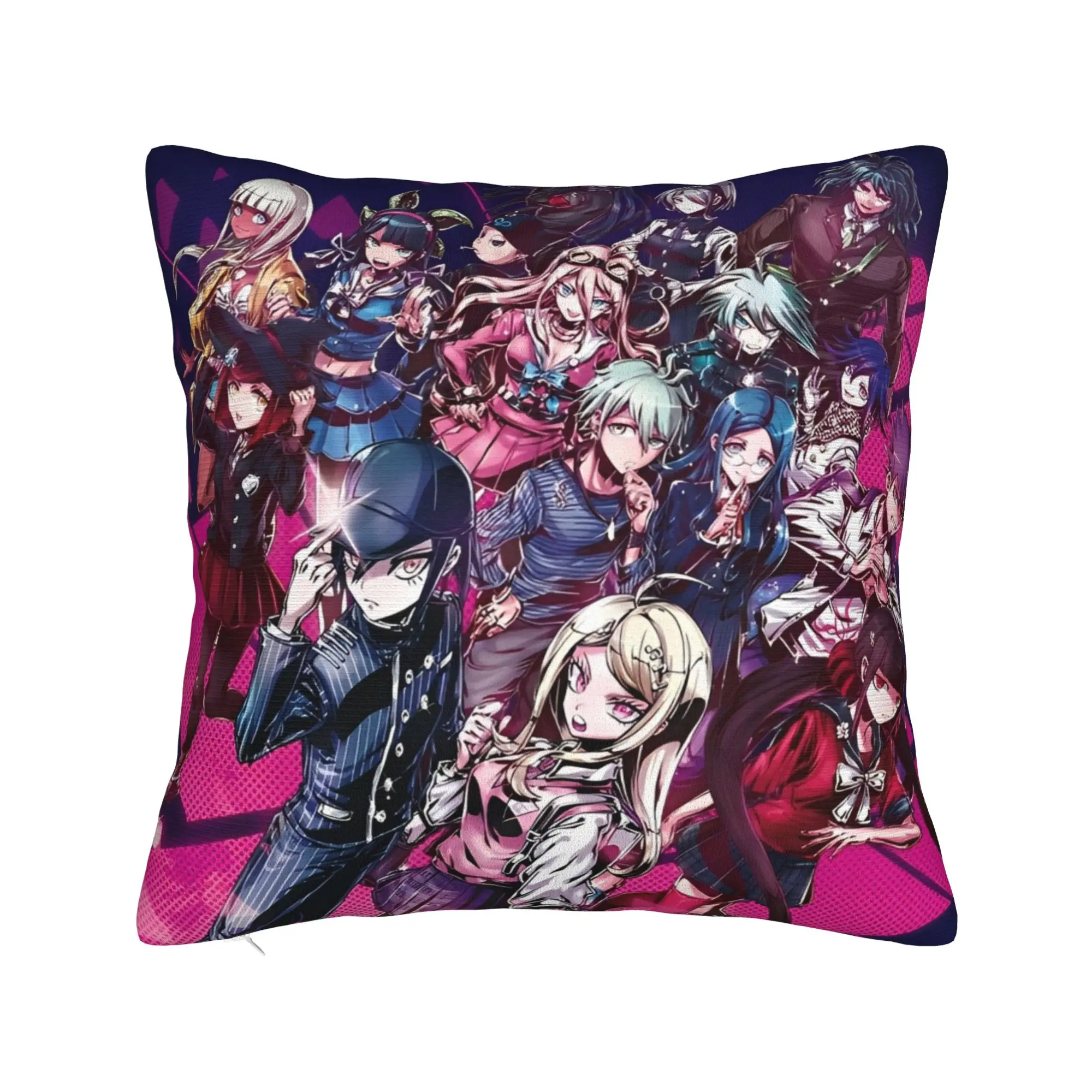 Danganronpa انمي ياباني سادات ميرش الطباعة غطاء الوسادة ديكور رمي كيس وسادة غطاء المنزل متعدد الحجم