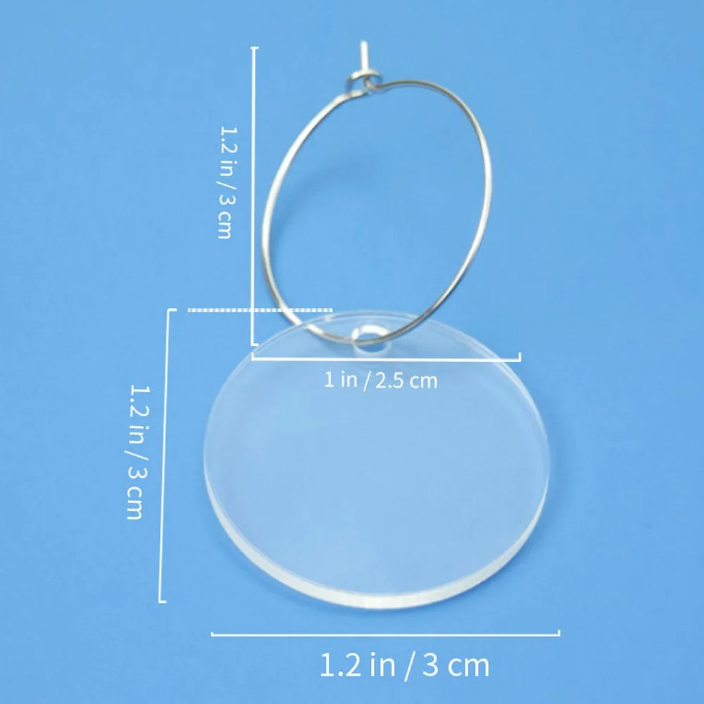 20Pcs New Acrylic Wine Glass Charms Clear Reusable Drink Markers Glass Identification Charms Bar