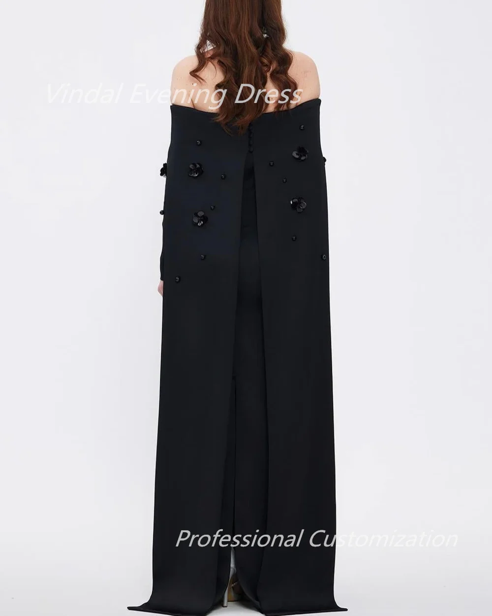 Vindal Evening dresses Crepe Appliques Floor-Length Long-sleeve Strapless  Exquisite Gorgeous High-Quality السعود For Woman 2024