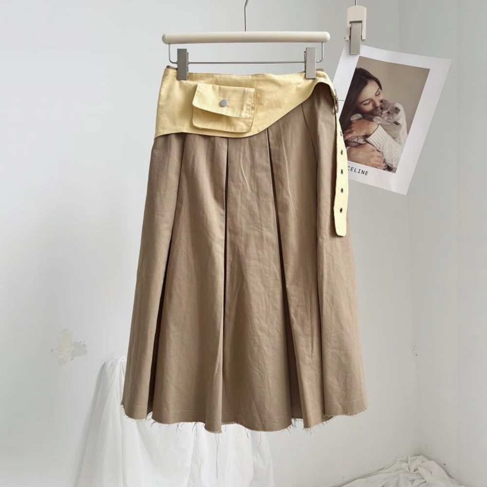 

Spring and autumn mid-length skirt, elastic waist with boots, fashionable umbrella skirt, flesh covering, fanny pack women
