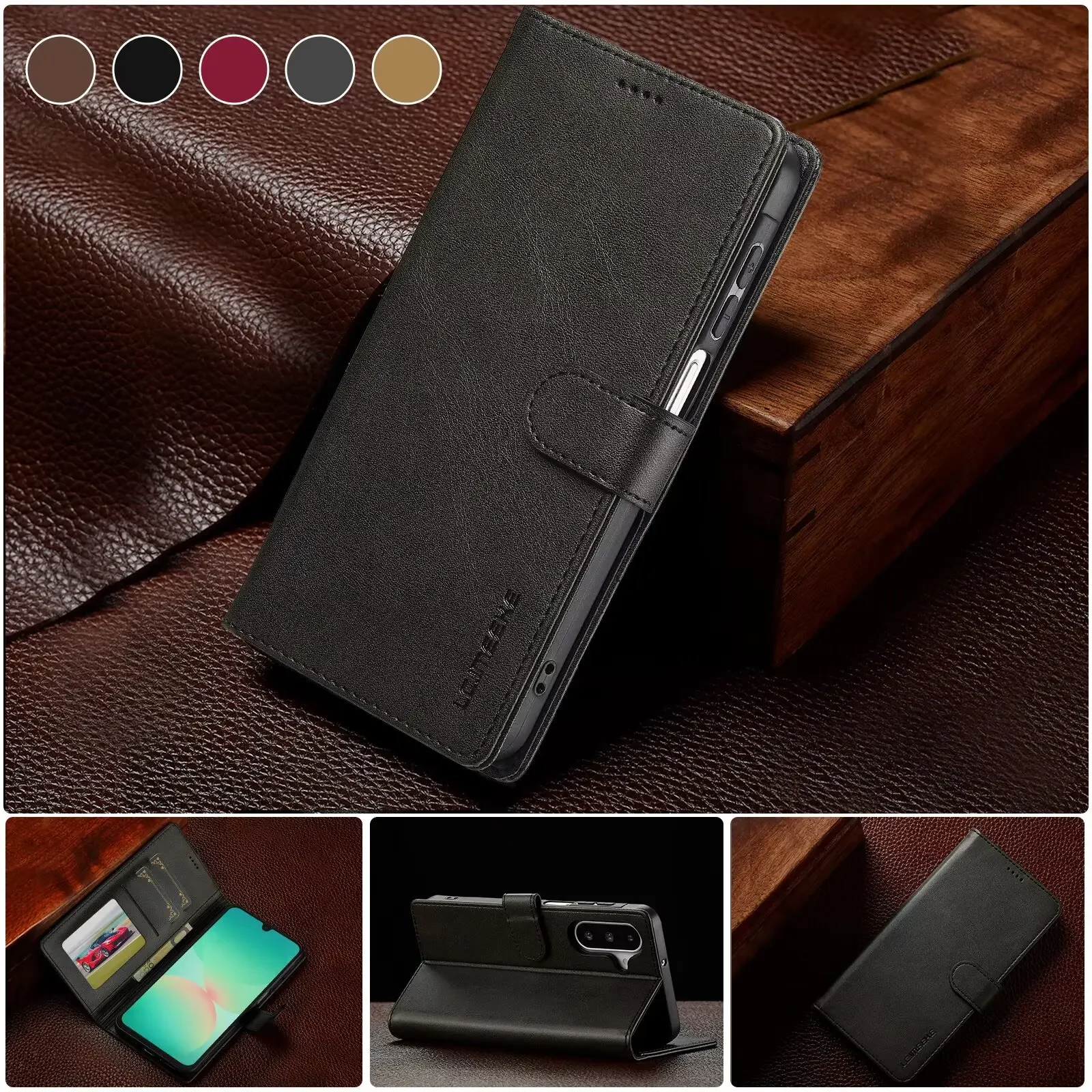 Luxury Flip Leather Case for Samsung Galaxy A08 A18 A17 A37 A57 A16 A36 A56 A07 A06 A15 A35 A55 A14 A34 A54 Wallet Card Cover
