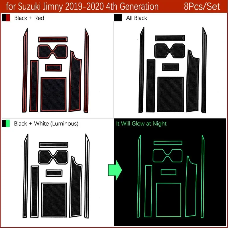 Anti-slip Pat Mat Water Coaster Car Groove Rubber Cushion Stickers Accessories for Suzuki Jimny JB64 JB74 Jimny Sierra 2019 2020