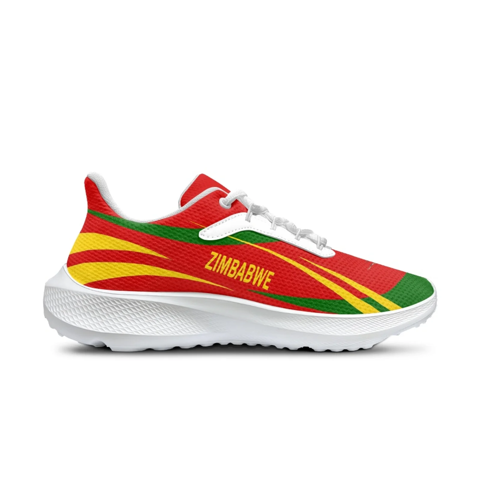 INSTANTARTS New Sneakers Zimbabwe Flag Women Lace Up Sneakers Lightweight Outdoor Running Shoes Unisex Shoes Zapatos Planos