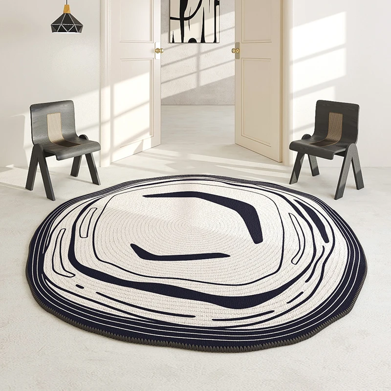 

Large Area Cloakroom Round Carpet Light Luxury Living Room Decoration Shaped Rug Thick Anti-slip Mat Irregular Rugs for Bedroom