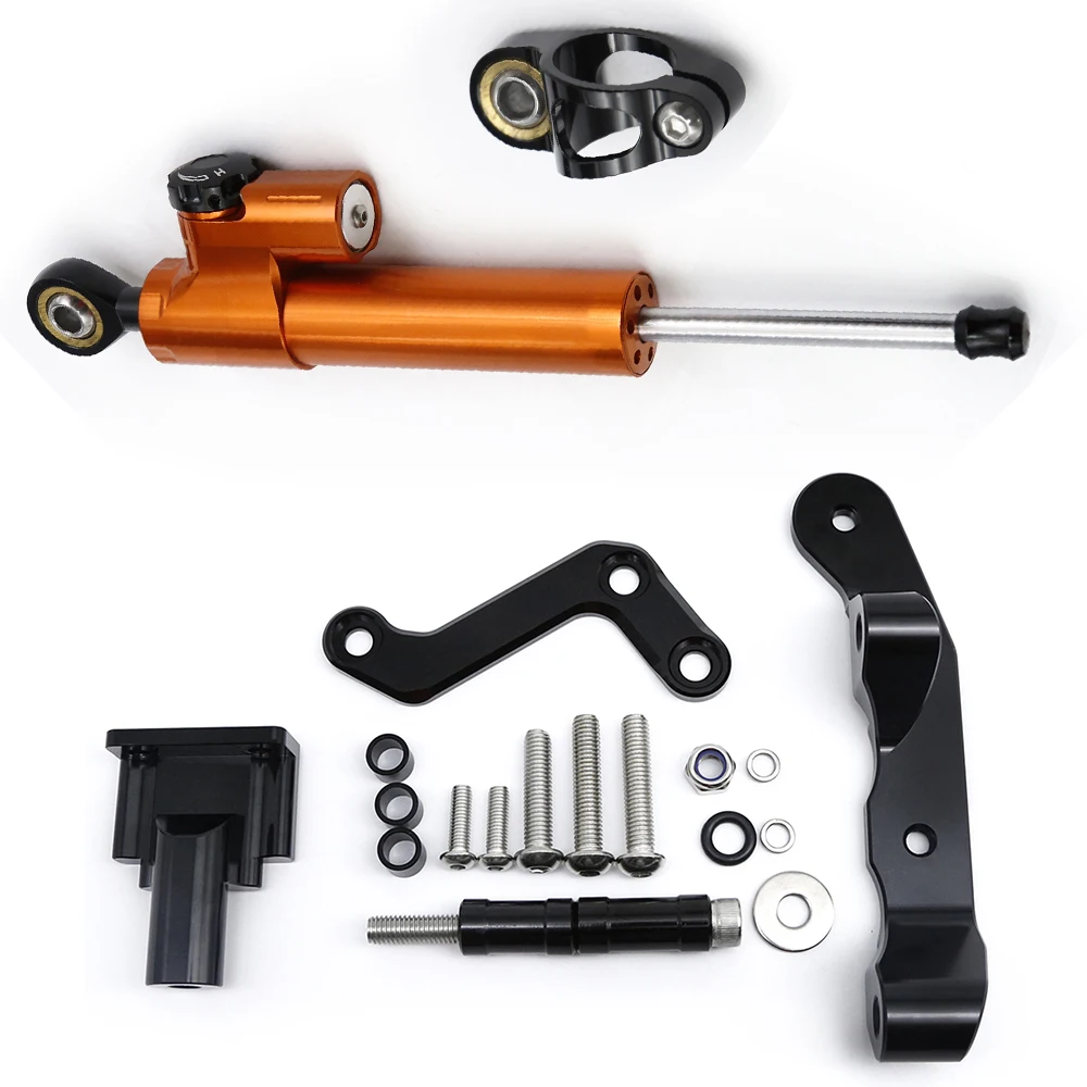 For Yamaha MT03 2020-2024 Carbon Aluminum Motorcycle Steering Damper Stabilize Bracket Mounting Kit