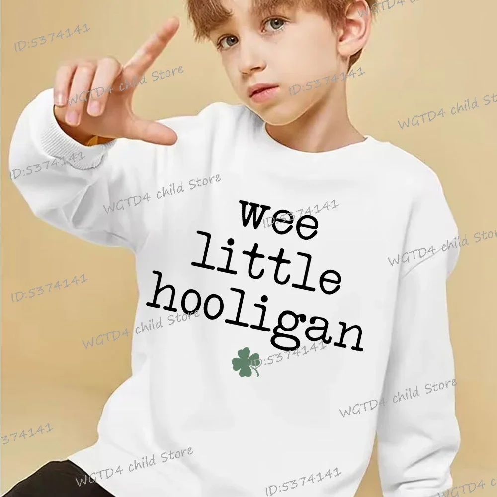 Cute Wee Little Hooligan Children's Clothing St Patrick's Day Kids Thin Sweatshirt Irish Funny Sweatshirts Baby Girl Boy Clothes