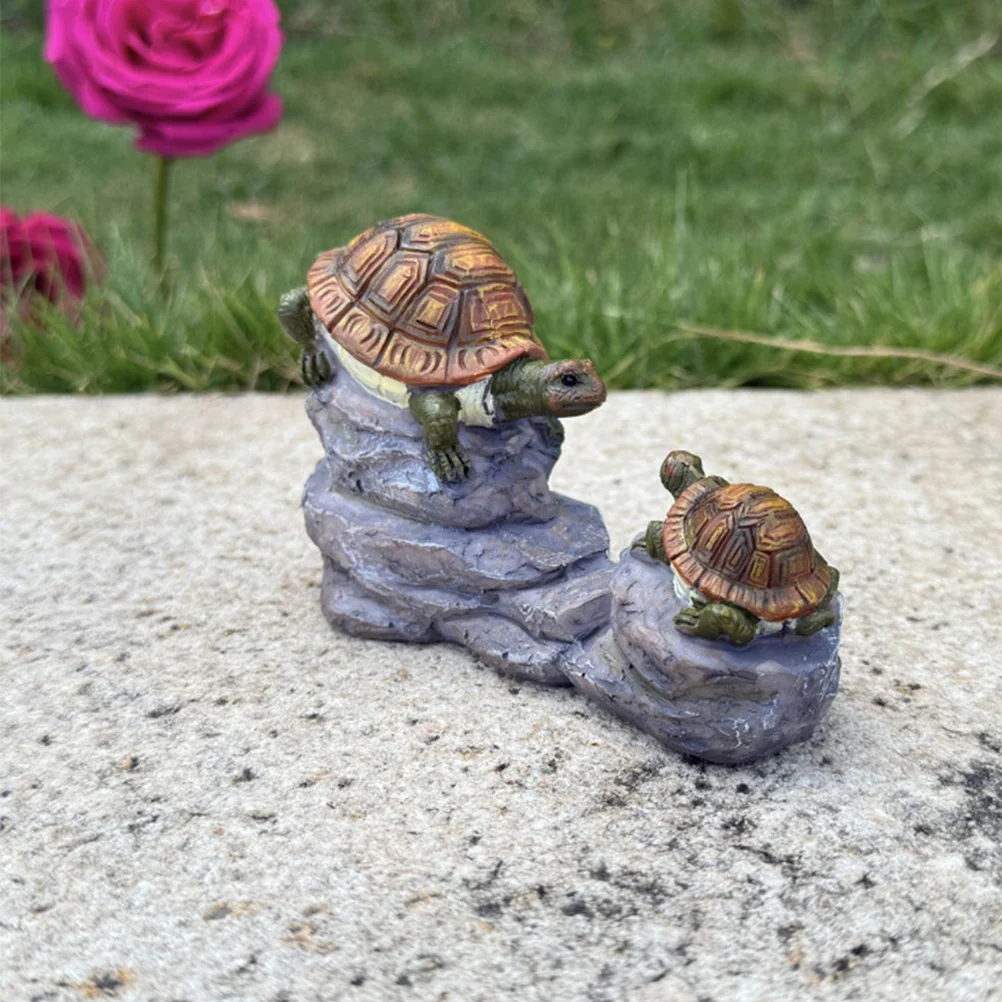 

Resin Mother Son Miniature Animal Statue For Desk Garden Pond Home Office Decor Turtle Decor Resin Turtle