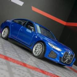 1:34 BMW i4 M50 Coupe Alloy New Energy Car Model Diecast Metal Toy Sports Vehicle Car Model Simulation Sound and Light Kids Gift