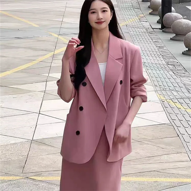 

Весенний женский костюм-смокинг 2024 года: модный, приталенный, с разрезом, стильный, в сестринском стиле, из полиэстера, стандартной толщины