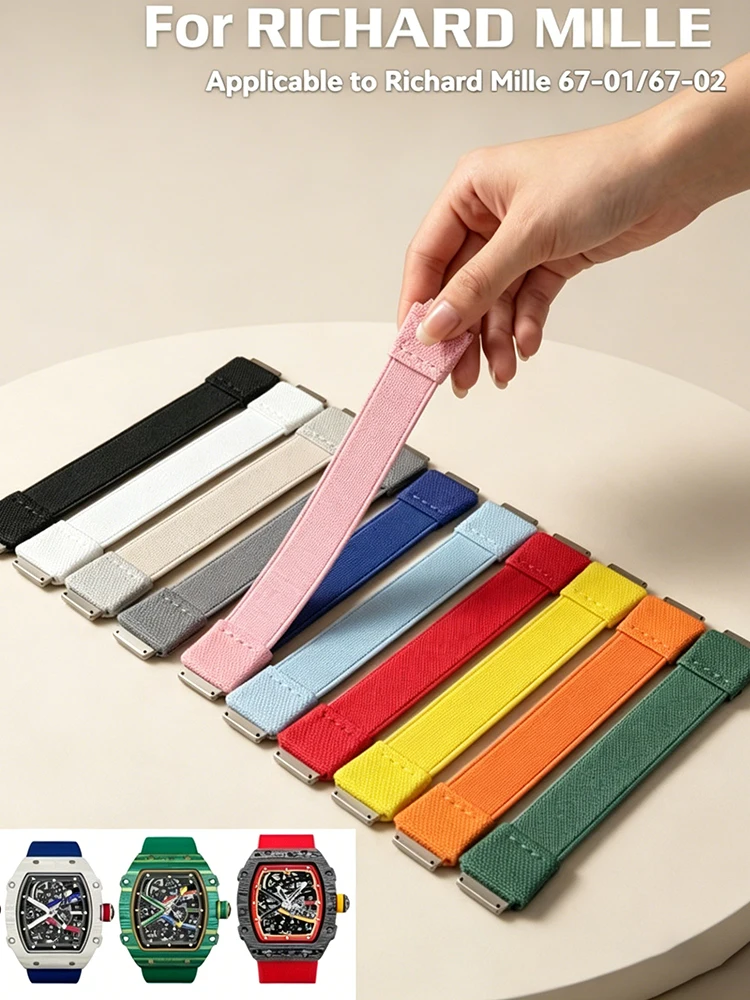 New Elastic Band Loop Strap For RM Richard Miller men and women RM67 RM67-02 67-01 Series Fluorine rubber watchband Customized