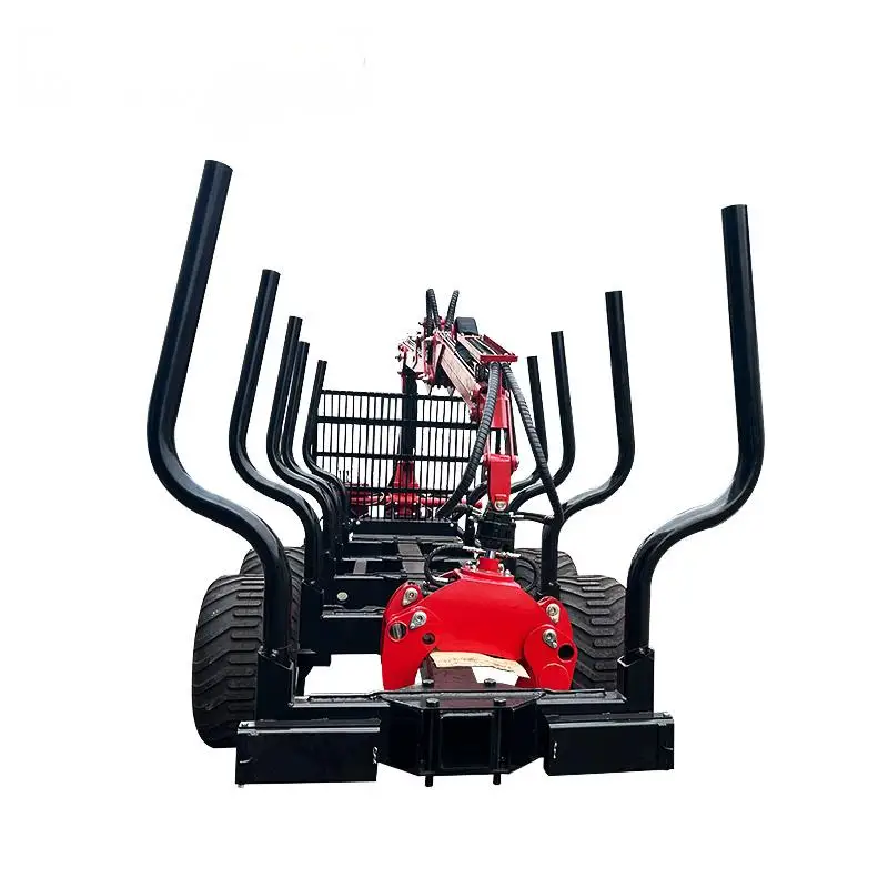 Farm Ranch Use Hydraulic Log Grapple Trailer Integrated Hydraulic Control Outdoor Forest Timber Collecting Hauler