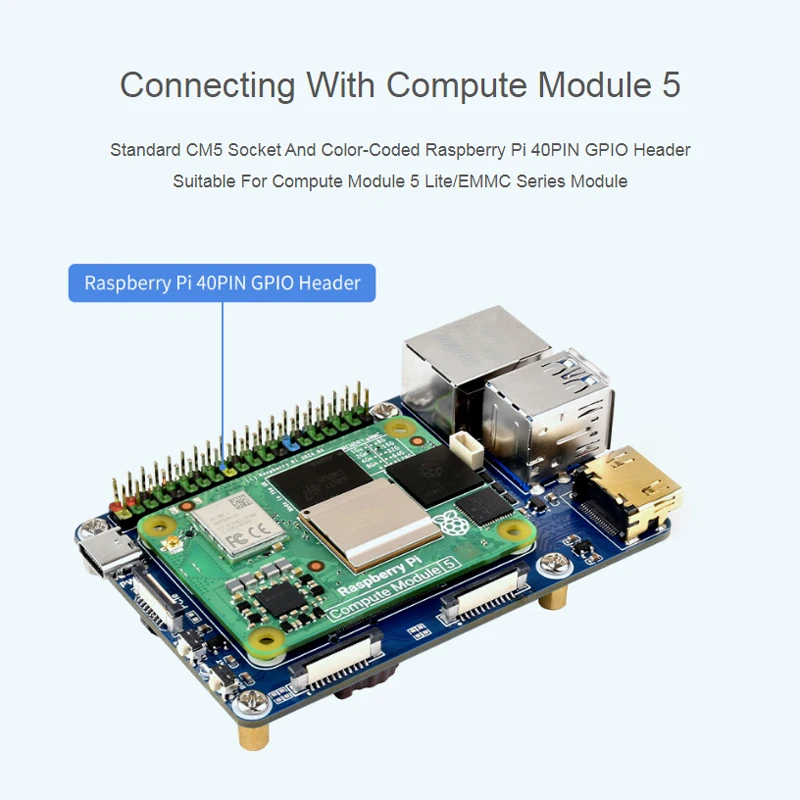 Плата разработки Raspberry Pi CM5 на базе платформы, вычислительный модуль CM5 IO BASE A, плата для Raspberry Pi