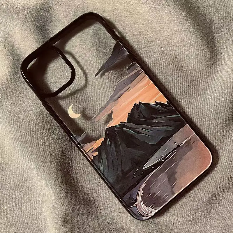 Sunset Scenery Hard Clear Phone Case For iPhone 16 17 Pro Case iPhone 16 17 15 14 11 Pro Max 13 12 Mini 7or8 SE Shockproof Cover