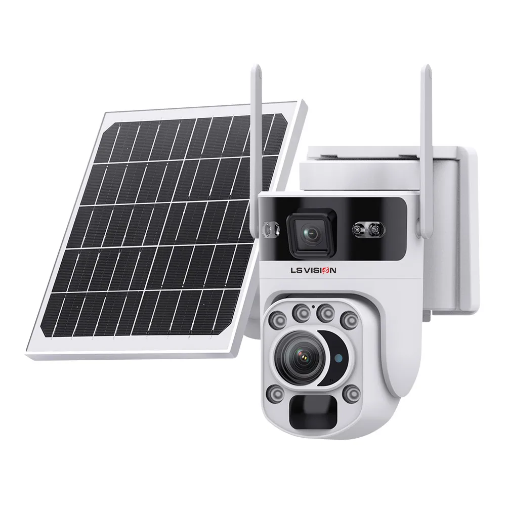 LS VISION 60X Zoom optique double écran 4G caméra solaire 12MP WiFi PTZ PIR détection suivi automatique caméras de Surveillance Ubox App