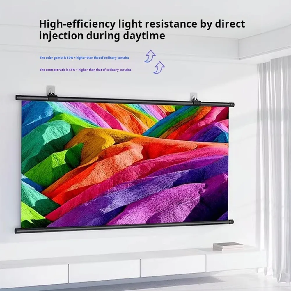 

DAHUI 92inch 4K Splicable anti-light Projector Screen 16:9 Anti-Light Curtain Home Outdoor Office Portable 3d HD Metal Gray