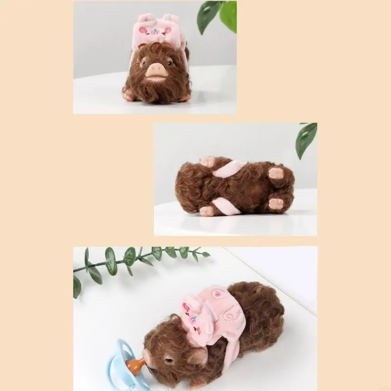 سيليكون مجعد الشعر خنزير لعبة الضغط مع ملحقات التغذية لعبة حسية للأطفال التمريض النشاط الكبار الاسترخاء A2UB #5