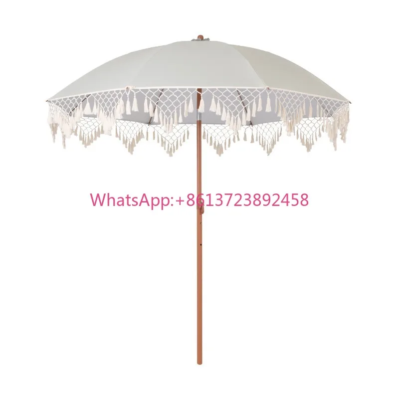 Seaside Resort Beach Umbrella Courtyard Umbrella Tassel Pool Sun Protection Terrace Parasol No Base