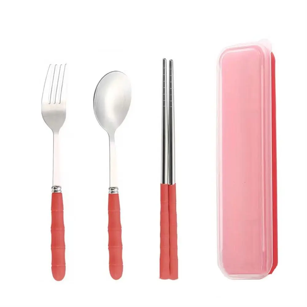 Stainless Steel Camping Utensils Set Chopsticks Eco-Friendly Travel Cutlery Tableware Reusable Camping Spoon Fork Daily Use