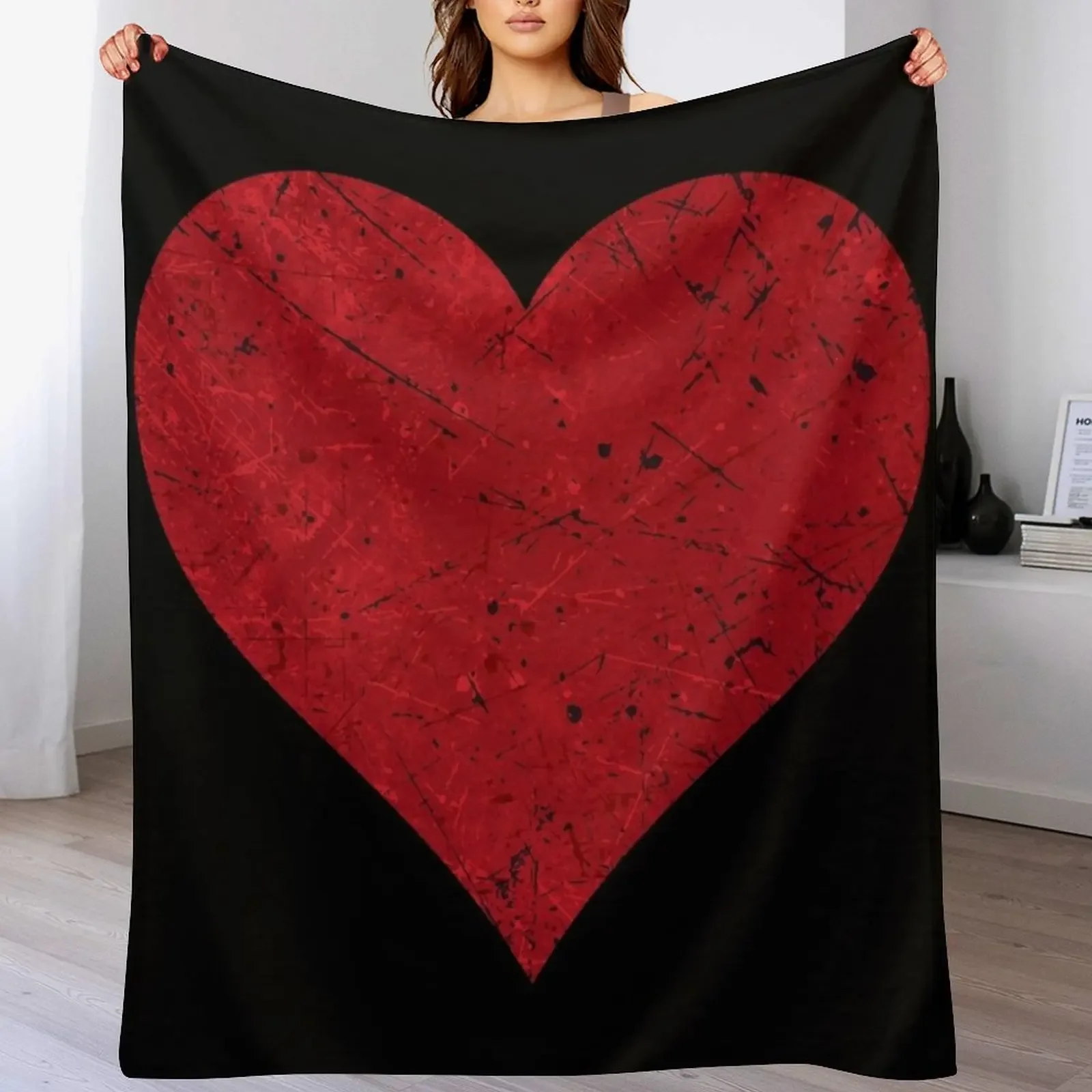 

Heart Love Symbol Red Throw Blanket for babies Thins For Decorative Sofa Soft Beds Blankets