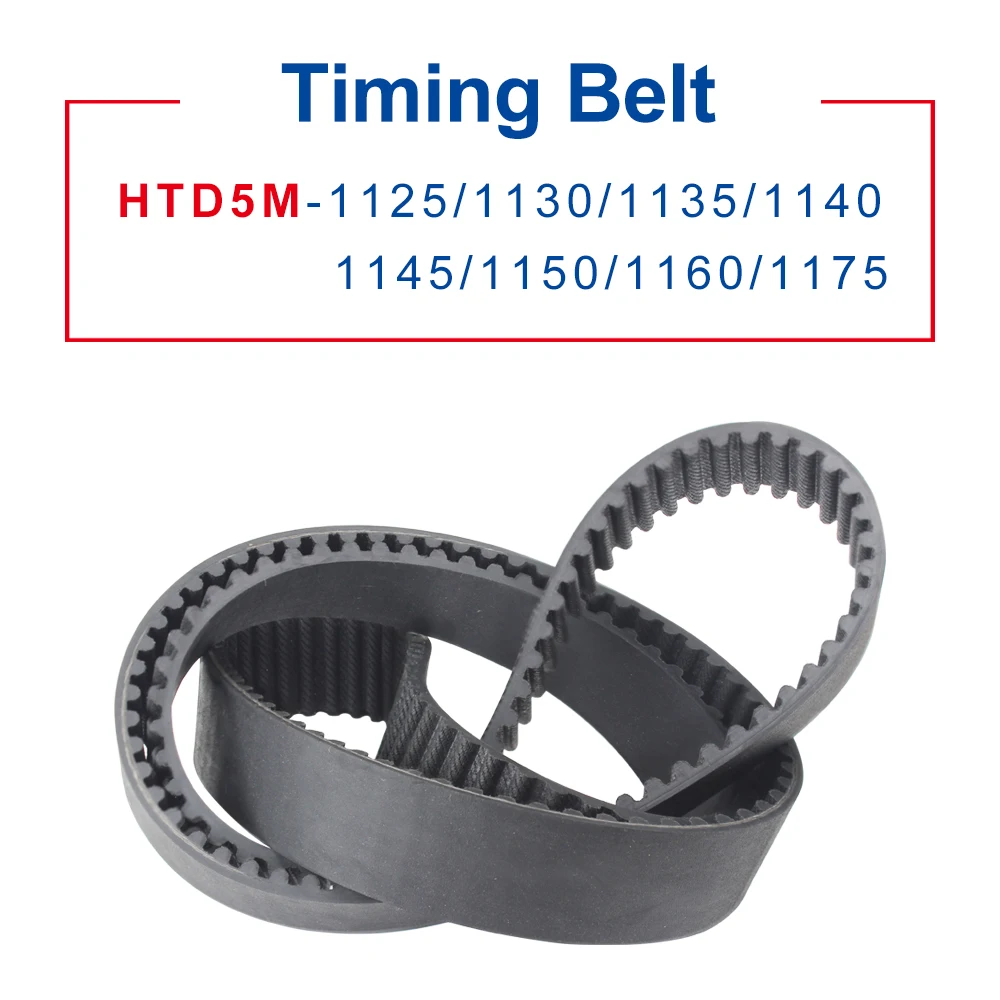 

Timing Belt HTD5M 1125/1130/1135/1140/1145/1150/1160/1175 Circle-arc Teeth Transmission Belt Width 15/20/25/30mm Teeth Pitch 5mm