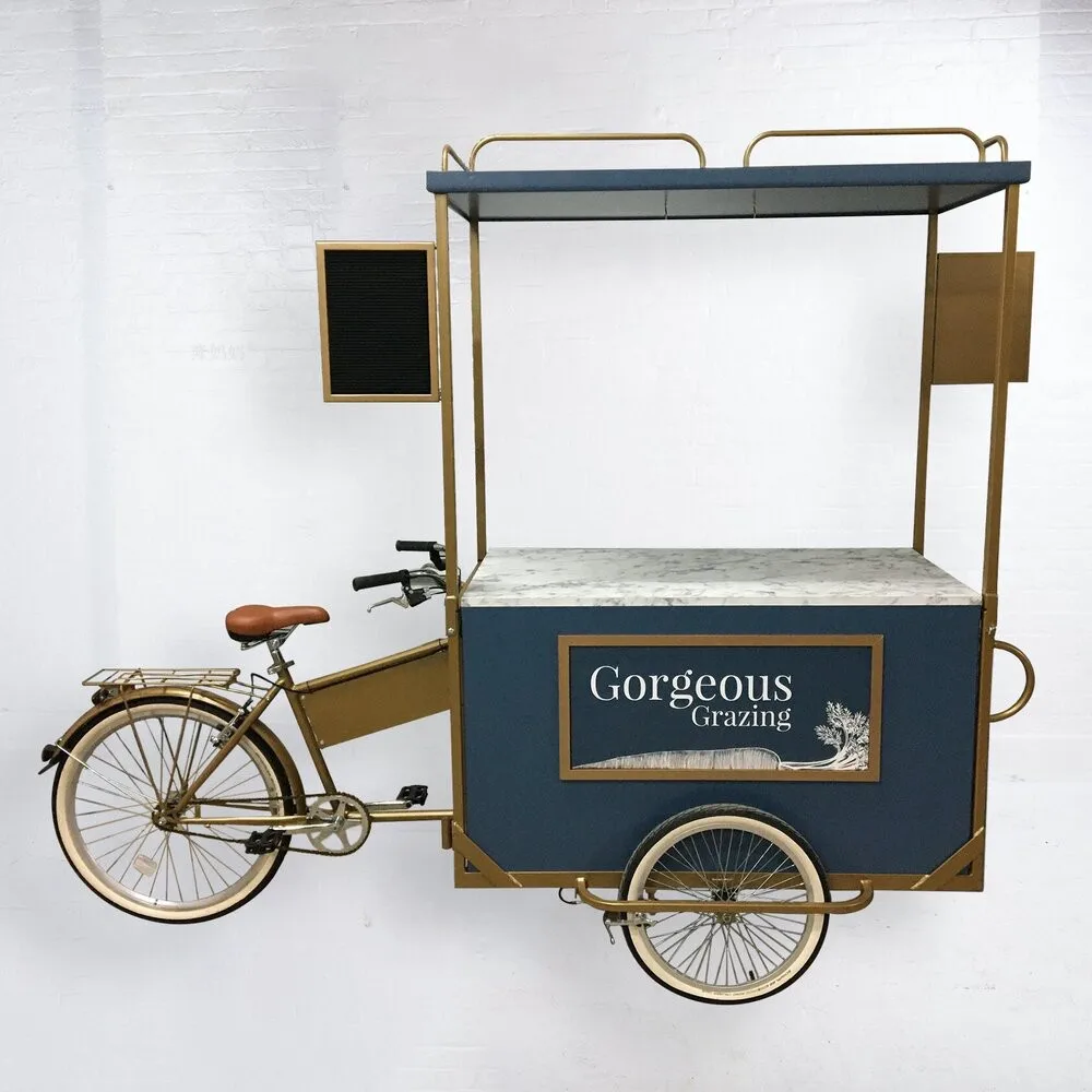 Violent lemon tea stall tricycle creative street red wine coffee cart