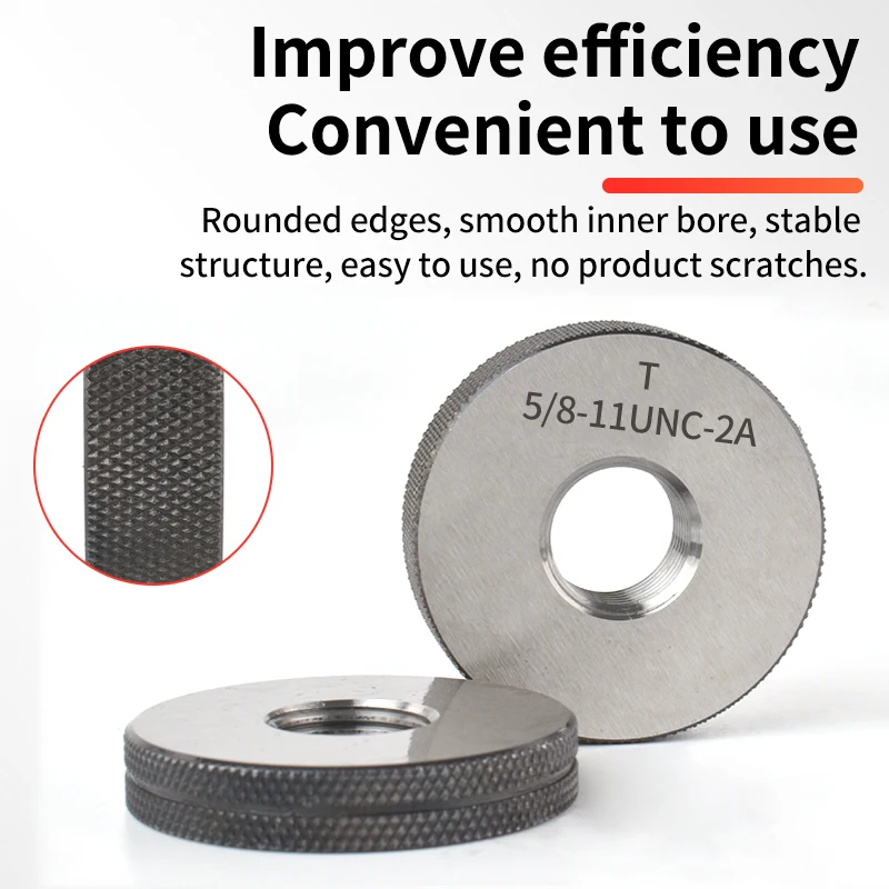 1SET(1*GO+1*NOGO)2A 3/4 13/16 7/8 15/16 1''-- 1''1/16 1''1/8 1''3/16 UN/UNC/UNF/UNS/UNEF America Standard Fine Thread Ring Gauge