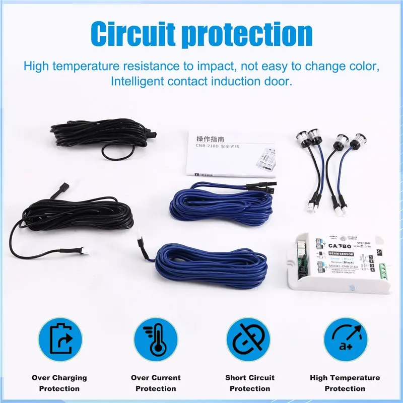 【NUEVO】Para puerta automática, Compatible con puerta automática, Detector de Sensor fotoeléctrico blanco doble individual, distancia de 10M/30 pies