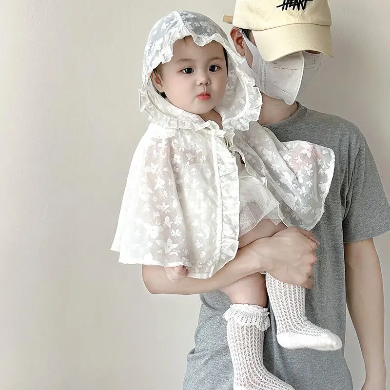 Baby Sunscreen Cape 2026 New Summer Thin Version Girl Baby Cloak Outing Shawl Infant Toddler Girl Summer Jacket