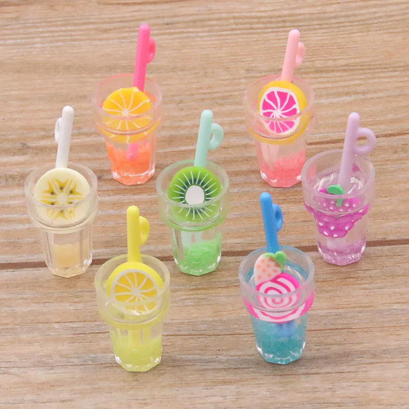 10Pcs 7 Color Mix Luminous Bottles Fruit Cup Ball Earring Charms Diy Findings Keychain Bracelets Pendant For Jewelry Making