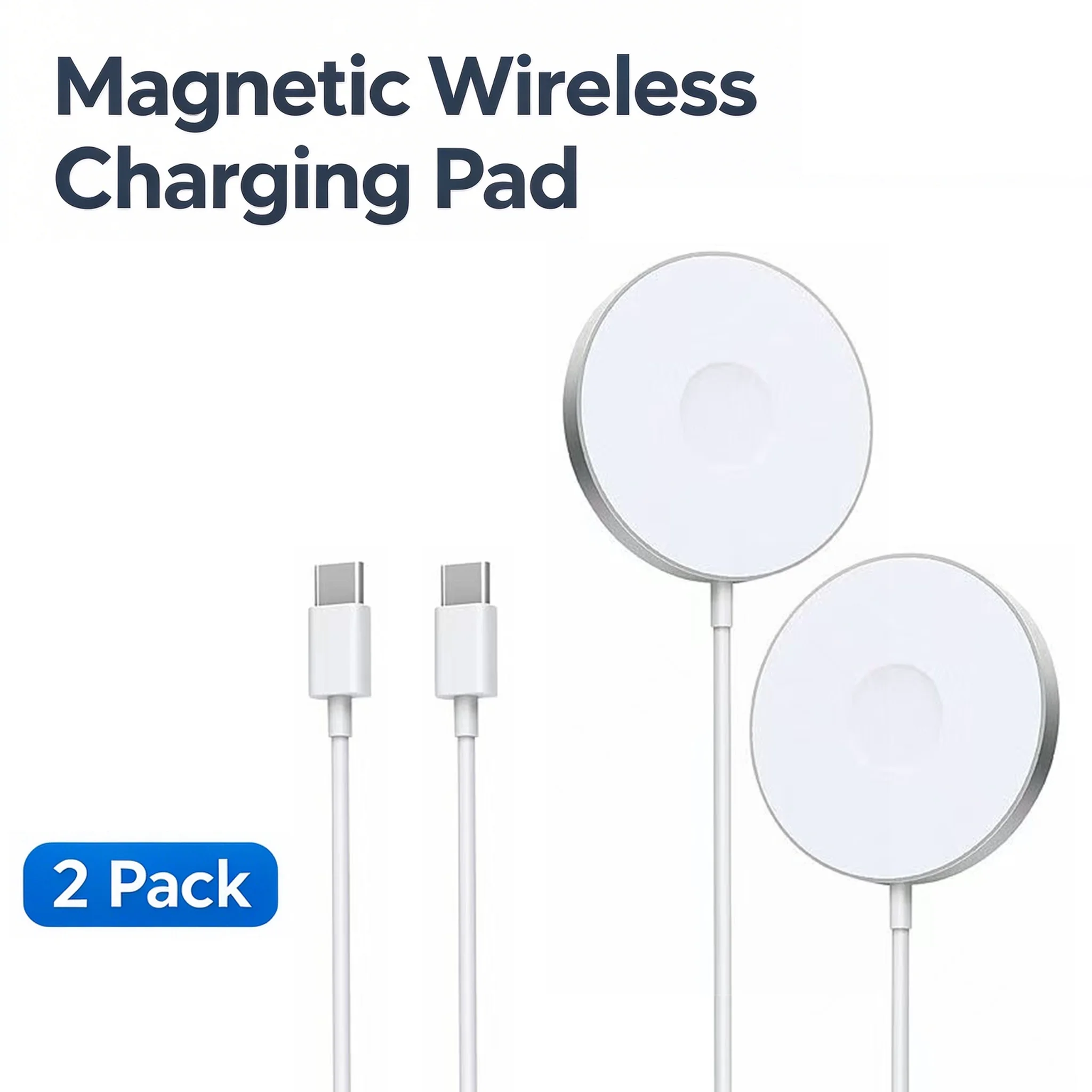 2PCS Fast Charger Magnetic Wireless Charging Device For iPhone 18 17 16 15 14 13 12 Pro Max Mini USB C 8 Plus XR XS For Airpods
