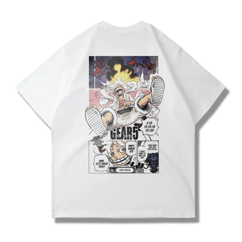 Пара персонажей футболок с короткими рукавами из японского аниме Луффи Ники пятый кусок сотрудничества