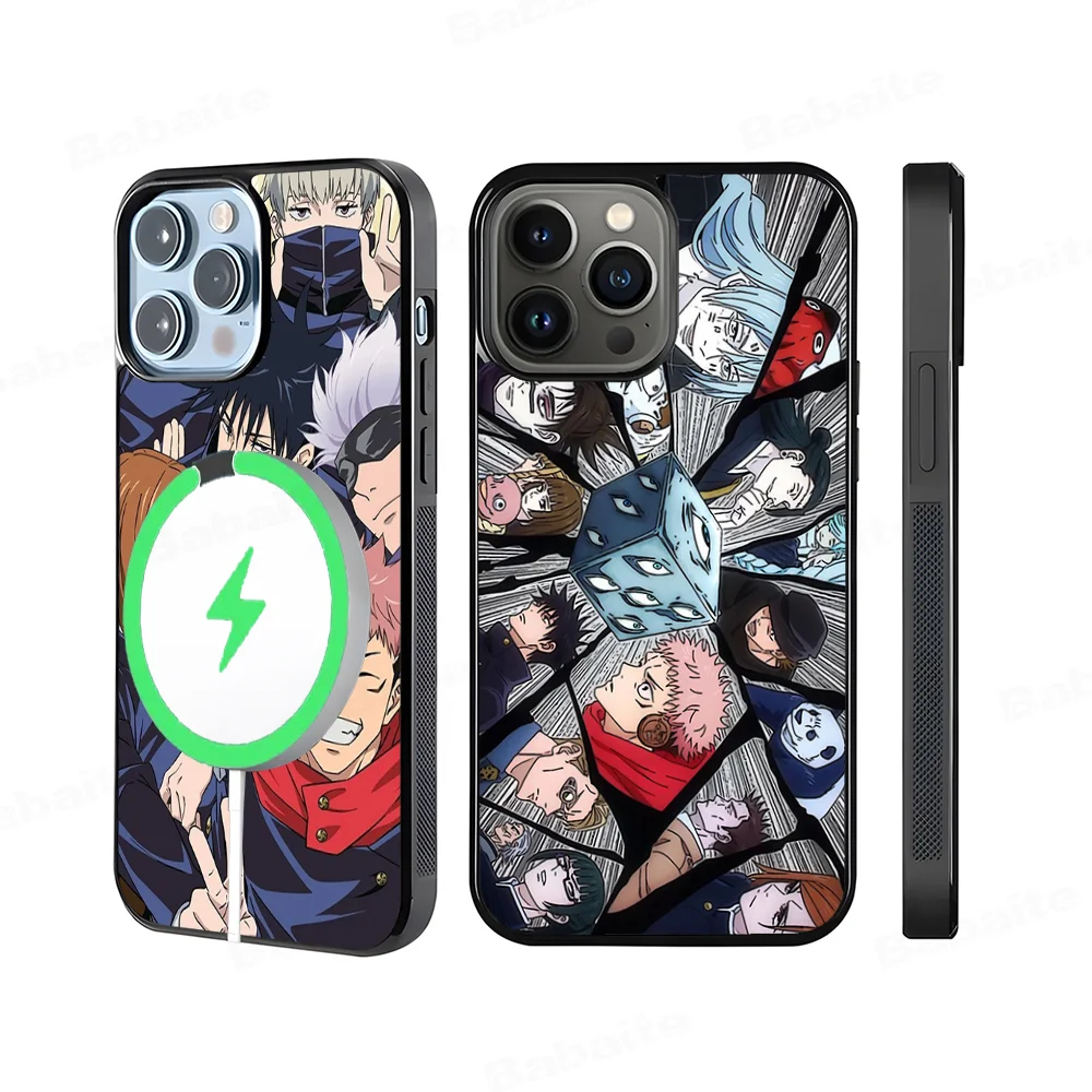 Cartoon Anime Jujutsu Kaisen Phone Case Magnetic Case For IPhone 16 14 13 12 15 Pro Max Plus For Magsafe Wireless Charge Cover