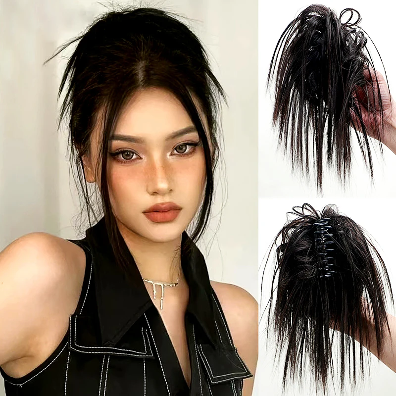 Ponytail Hairpiece Updo Chicken Nest Head  Female Grab Clip Ball Head Pick Dye Hair Ring Shark Clip Pan Hair Contract Real Hair