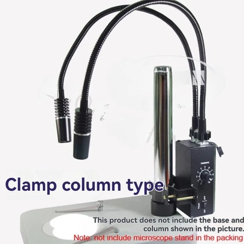 Dual-branch microscope with dual gooseneck LED light source, suitable for mobile phone repair; LED microscope light source.