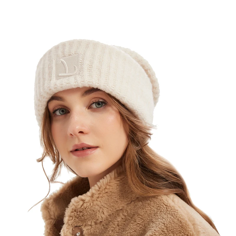 BEAUTODAY Woolen Beanies Women Solid Color Soft Warm Windproof Casual Street Style Winter Outdoor Ladies Hats Handmade 96514