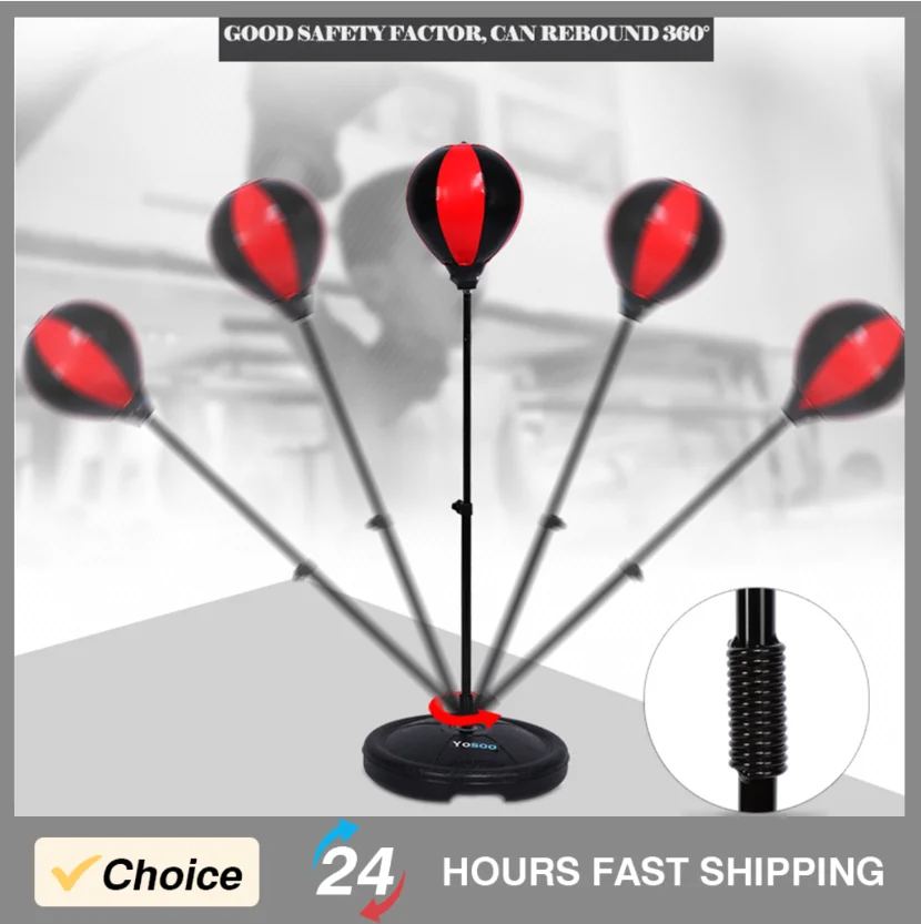 

Подъемный детский боксерский скоростной мяч с водонаполняемой базой 70-105 см, с перчатками и насосом, подходит для детей и подростков