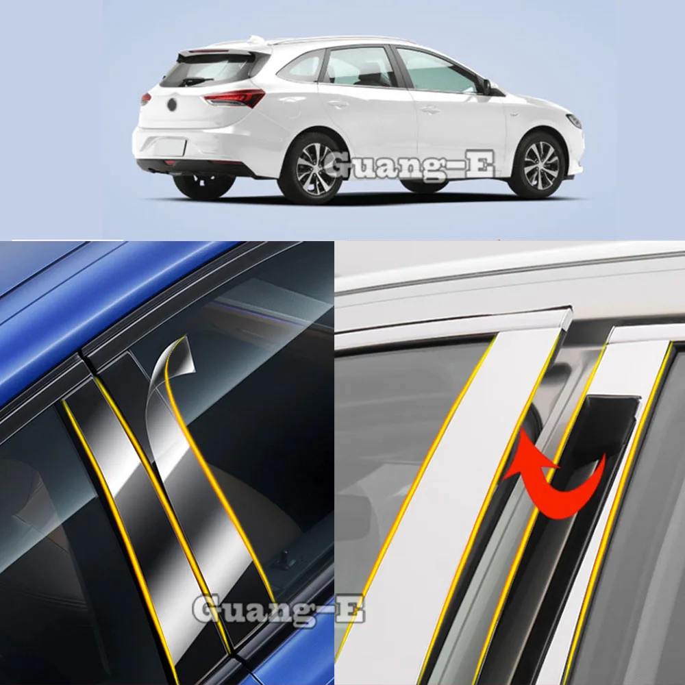 

Накладки на стойки дверей (зеркала) из ТПУ/глянцевого пластика для Buick Excelle GX 2018-2022, 6 шт.