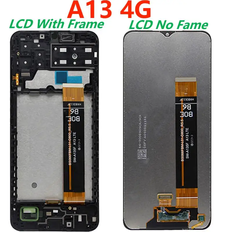 Original For Samsung A13 4G A13 LTE A135F LCD Display With Frame For Samsung A13 5G A136B A136U Touch Screen Digitizer Assembly