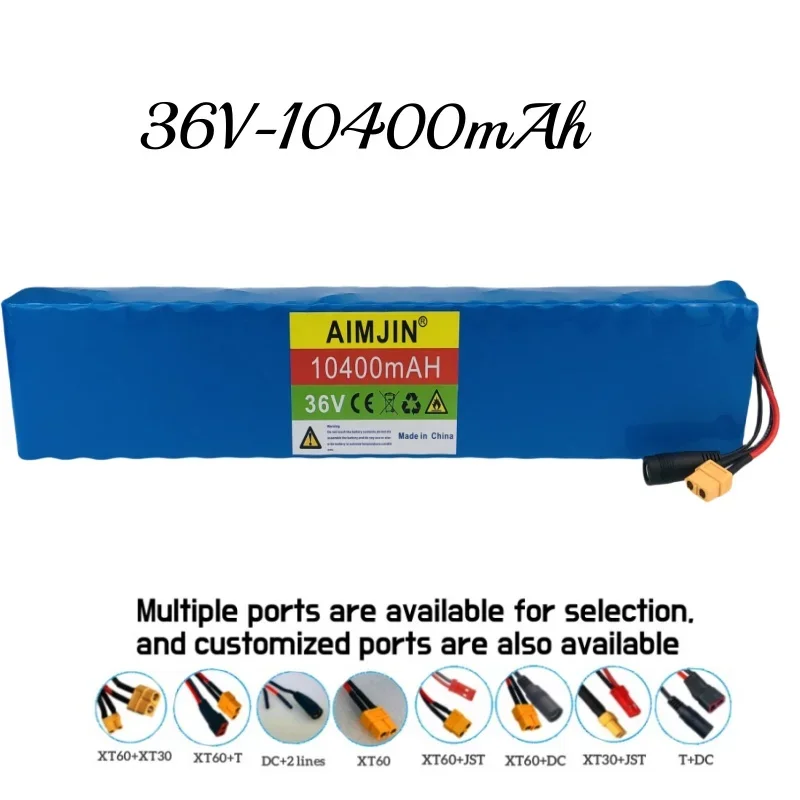 10S4P 36V 10400mAh akumulator litowy do skutera elektrycznego 18650 akumulator 36V 10.4Ah akumulator do skutera elektrycznego