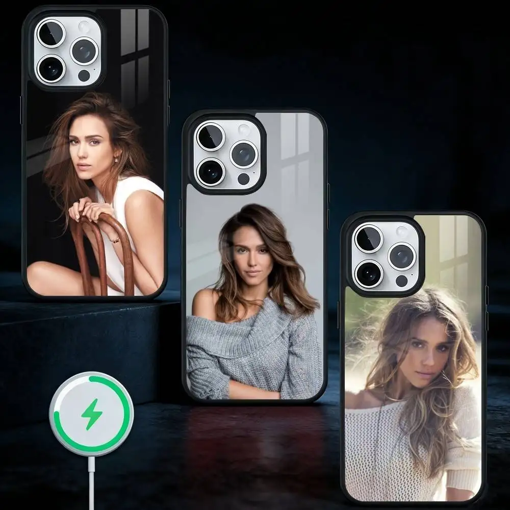 

Actor J-Jessica A-Alba Phone Case For iPhone17,16,15,14,13 Plus,Pro Max Magnetic For Magsafe Wireless Charging