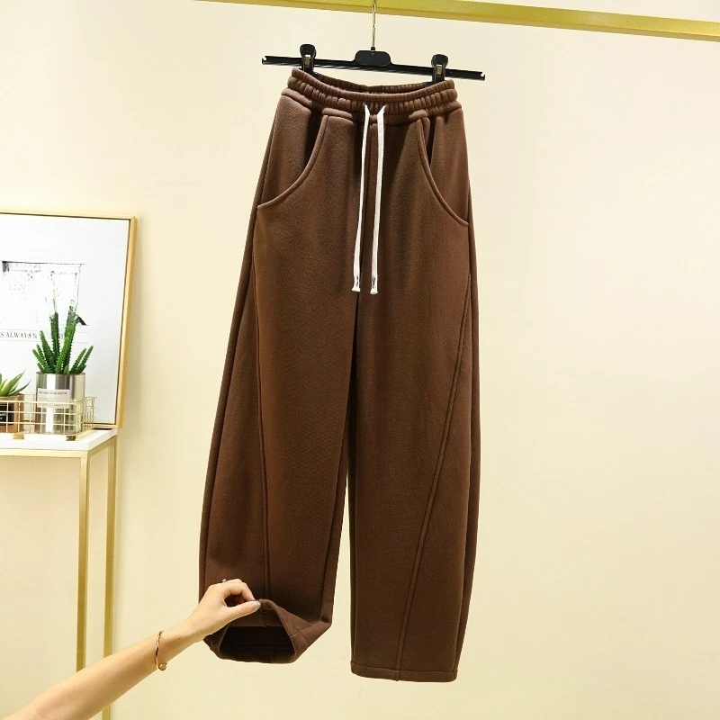 Primavera Autunno Novità nella moda Pantaloni a gamba larga in tinta unita da donna Pantaloni a gamba dritta per il tempo libero sportivi larghi a vita alta