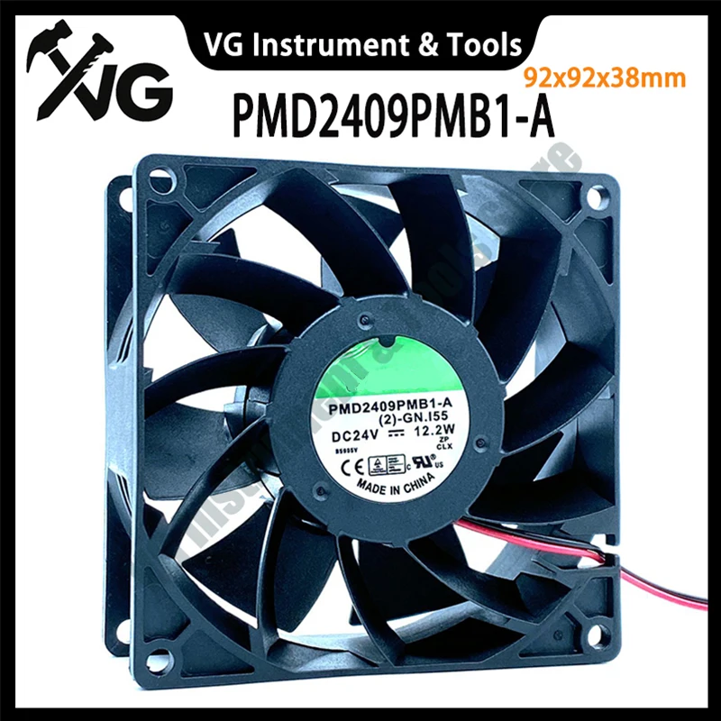 New For PMD2409PMB1-A  2 Wire DC24V 12.2W 9238 9cm 92x92x38mm inverter Server Cooling Fan