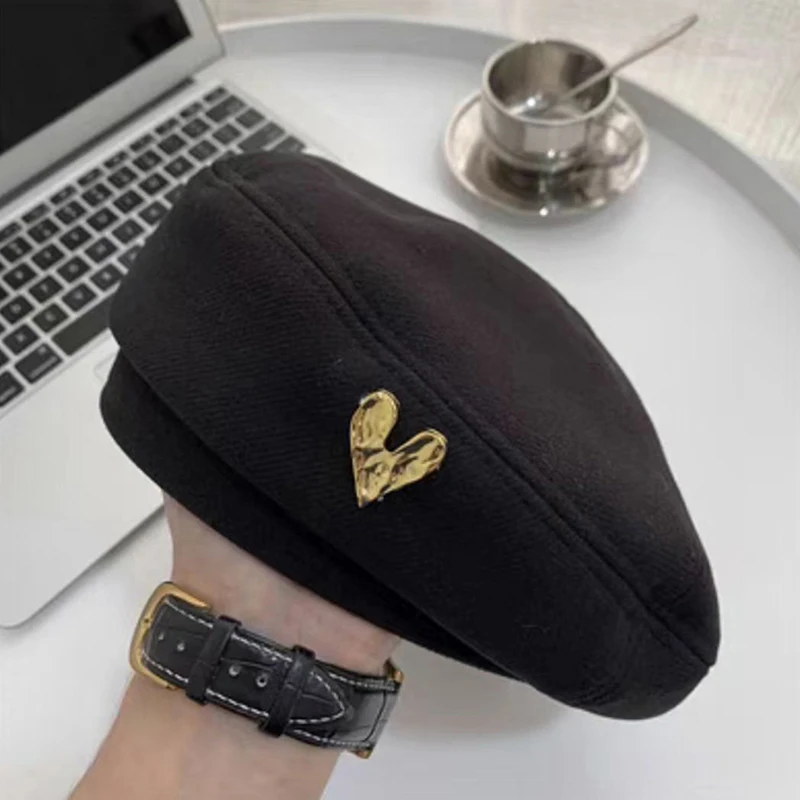 Baumwolle Frauen Berets Winter Hüte Vintage Französisch Plaid Top Cap Maler Hut Herbst Winter Straße Achteckige Baskenmütze Kappen