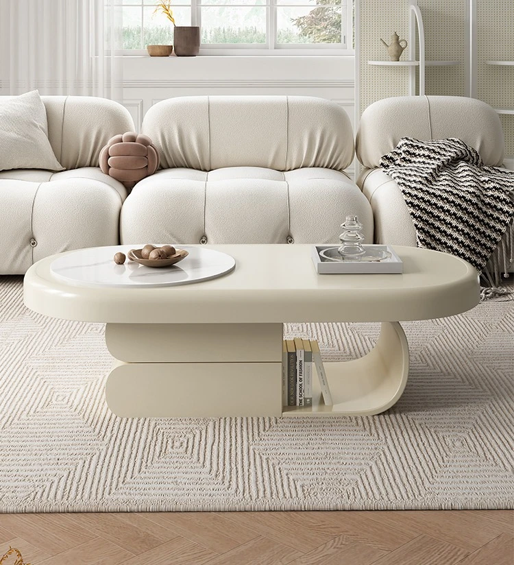 

Biscuit cream style coffee table living room home small apartment furniture high-end